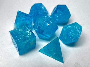 Image of Choppy Ocean (finished to order or raw) 7-Piece TTRPG Dice Set 