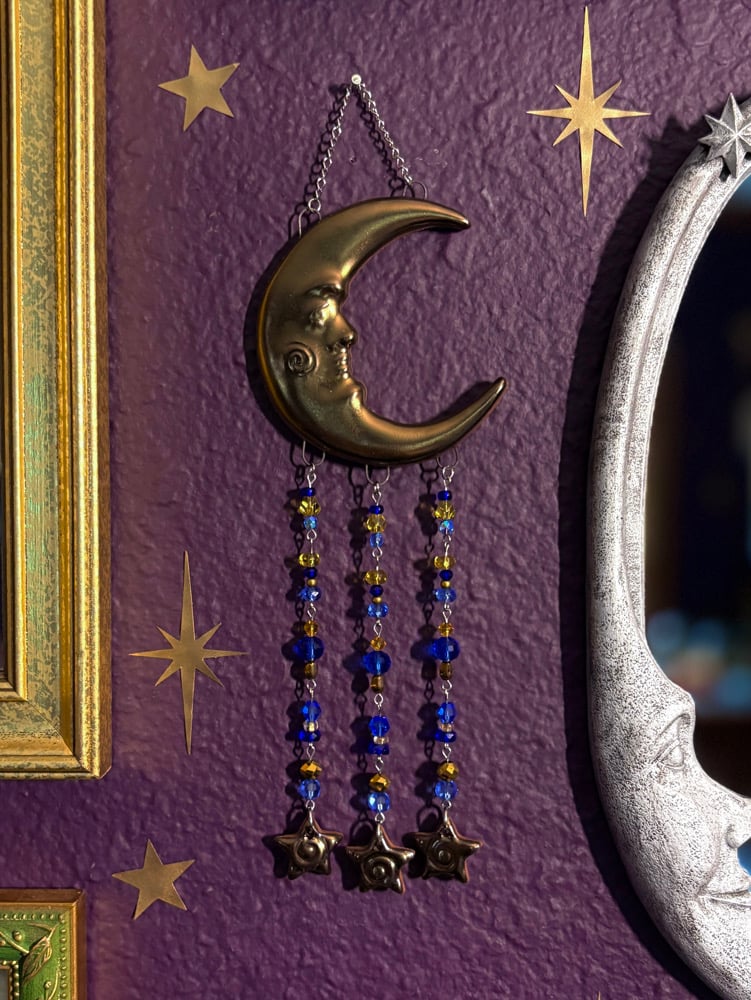 Image of Beaded Moon Wall Hanging #4