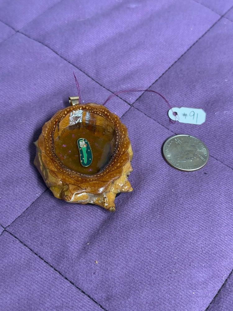 Image of Pickle Rick Pinecone Charm | Handmade PNW Resin Jewelry | #91