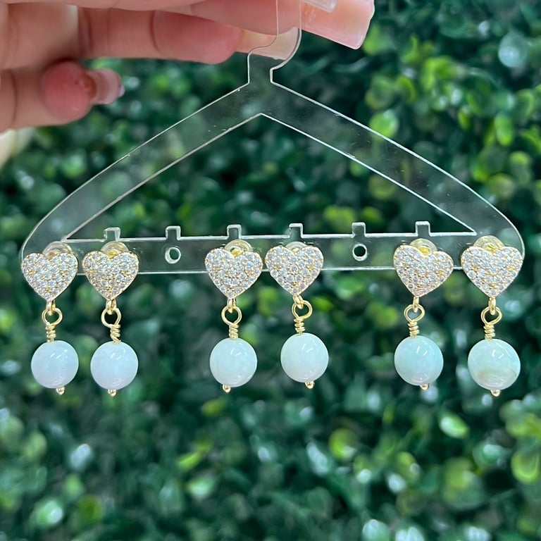 cz heart earrings Image 2