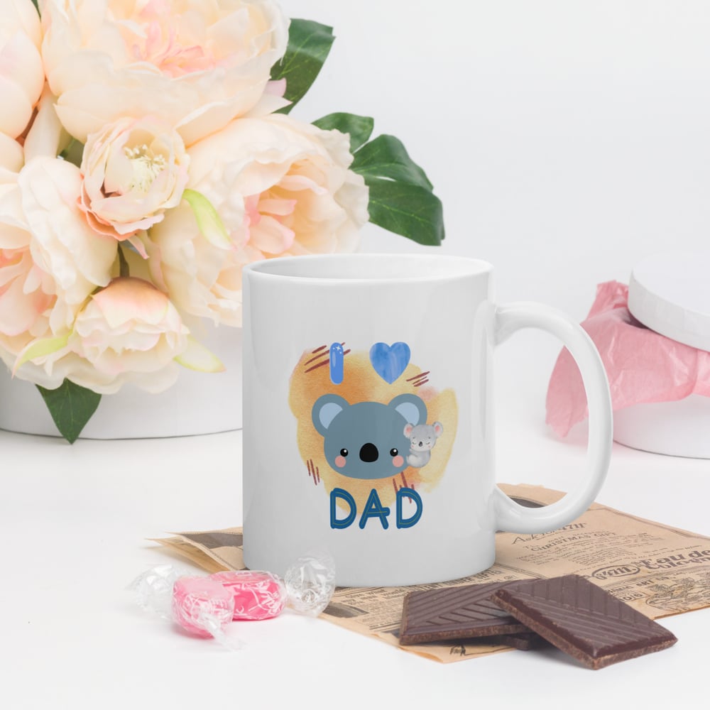 Image of Two Side Printed Love Dad White glossy mug