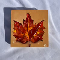 Image 2 of Fall Leaf Original Oil Painting
