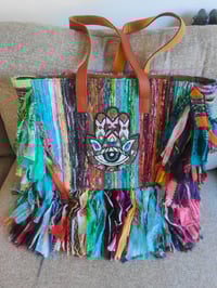 Image 7 of Frill Sari shoulder bag - leather straps