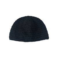 Image 2 of Black Fitted Beanie with Buttons 