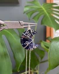 Image 1 of Lapis Lazuli Silver Moon Necklace