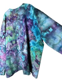 Image 10 of 4XL Unisex Ring Spun Cotton Blend Crew Sweatshirt in Mermaid Watercolor Ice Dye
