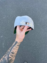 Image 4 of  GREEN BRIM TRI TONE TEXAS RANGERS CUSTOM FITTED CAP