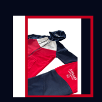 Image 2 of SayLess Tech Suit (navy blue/red/white)