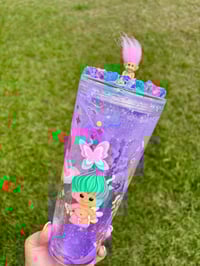 Image 1 of 24oz Acrylic Troll Snow Globe Cup