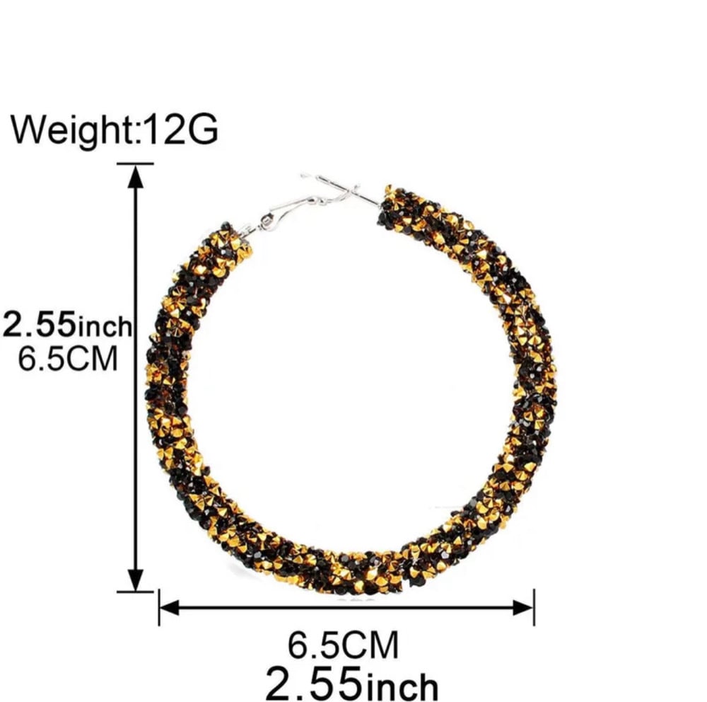 Image of Lady Fashion Ethnic Style Round Rhinestone ArtificialGemstones Earrings