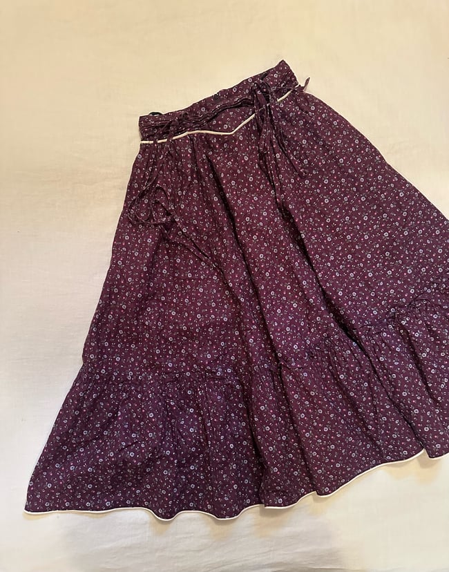 70s Gunne Sax plum calico prairie skirt 