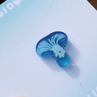 Image 2 of Blue Fungus Frosted Acrylic Pin