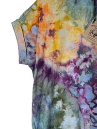 Image 8 of S 100% Cotton Short T-Shirt Dress with Pockets in Appalachian Sunset Watercolor