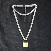 Image 1 of Double chainmail padlock neck chain