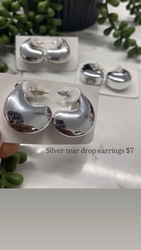 Silver tear drop earrings