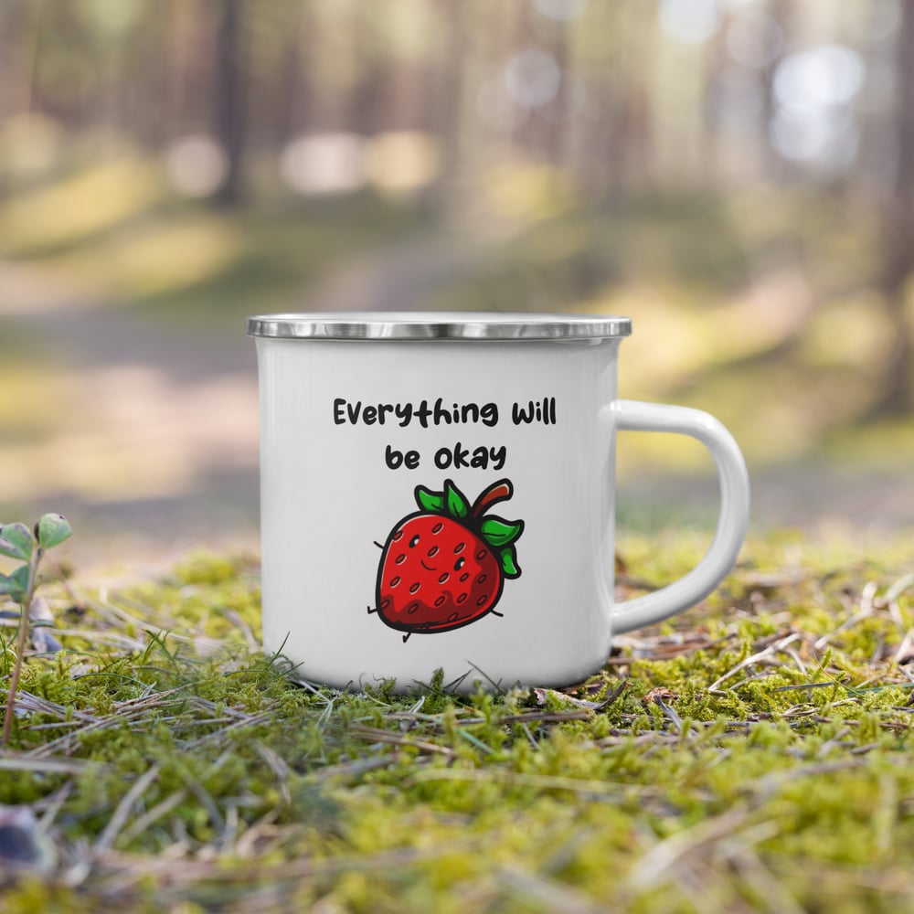 Image of Everything will be okay Stawberry Enamel Mug