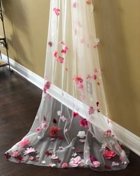 Image 2 of Custom Pink Floral Veil