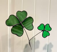 Image 3 of Shamrock with Clover Stained Glass Suncatcher