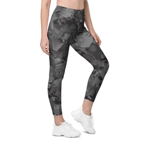 Image of Pocketed, High Waist AK Pattern Leggings - Midnight