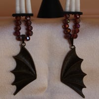 Image 3 of Bat Wings Dentalium Earrings