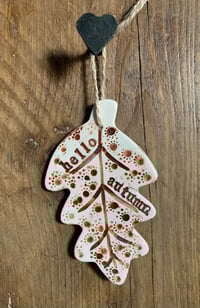 Image 2 of Big Leaf 'hello autumn' decoration