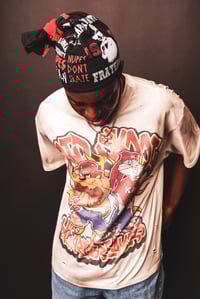 Image 2 of Kollage Tie String Beanie (Black)