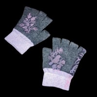 Image 1 of Airbrushed Botanical Garden Fingerless Gloves 