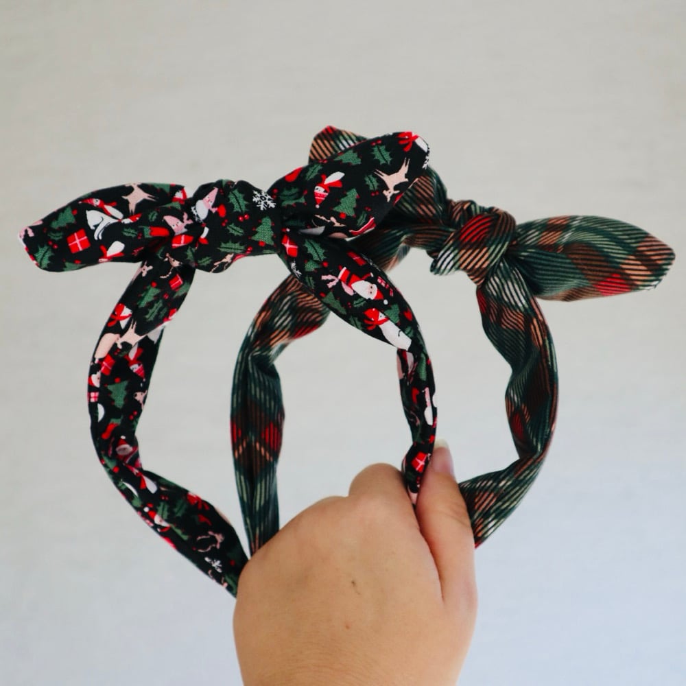 Image of Winter Knotted Bow Headbands