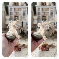 Image 4 of Handmade White Vintage Boot Pin Cushion 
