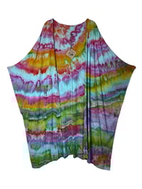 Image 2 of *IRREGULAR* 2X PLUS Long Woven Kimono in Bright Agate Ice Dye