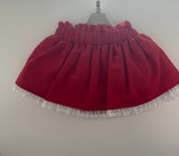 Image 3 of 12-18 month red glitter peplum bloomers with lace edging