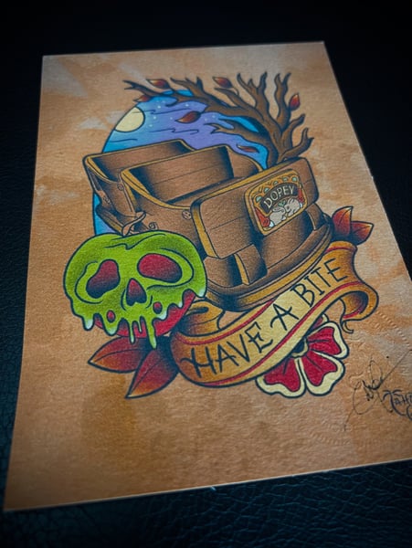 Image of 5x7" "Have a Bite" Snow White's Scary Adventures Inspired Print