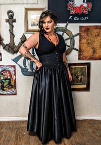 Image 1 of Duchess Skirt in Black Satin - The Golden Hour Collection