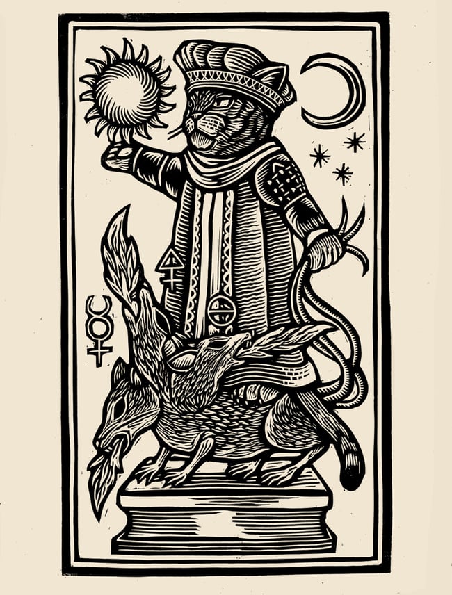 Rat Master Block Print