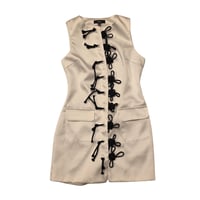 Image 1 of White Dress with Black Good Luck Knots (M)