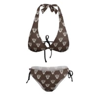 Image 1 of COOKIE AND CREAM HIGHLAND COUNTRY  HALTER BIKINI SET PRE ORDER