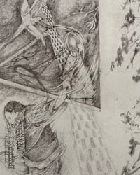 Image 5 of “a window is a tiny portal” soft ground intaglio etching, 20x22, 18x24