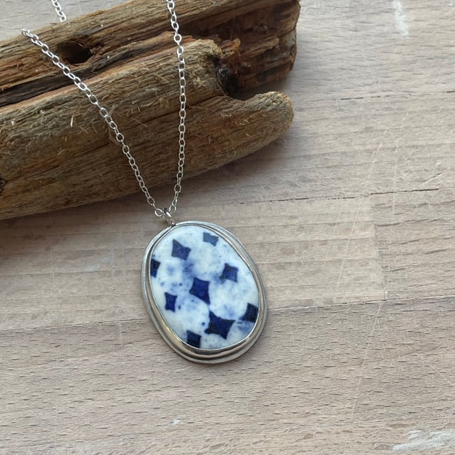 Porcelain silver necklace 6