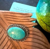 Image 3 of vintage oval turquoise pin
