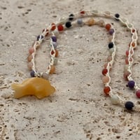 Image 1 of Yellow Crackle Agate Dolphin Necklace