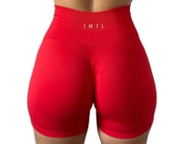Image of IMTL Women's Solid Seamless Shorts Red