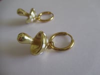Image 4 of Princess Eugenie Inspired Dainty Gold Mushroom Hoop Earrings Autumn Jewellery