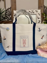 Image 1 of East Coast Lobster Tote Bag - Large White