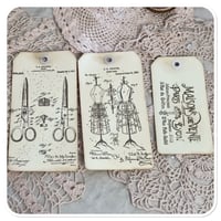 Image 7 of handmade hand stamped french style luggage tags