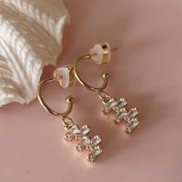 Image 5 of Ziggy Zaggy Blingy Half Hoops