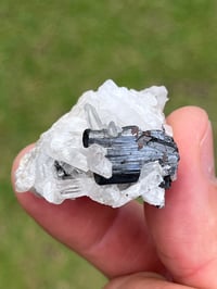 Image 1 of Hübnerite & Fine Quartz Points Specimen | Peru #3060