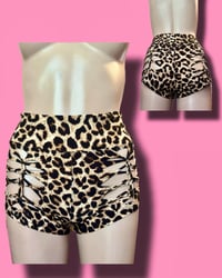 Image 2 of Printed Slit Booty Shorts 