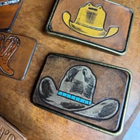 Image 3 of COWBOY HAT BUCKLE-TURQUOISE 