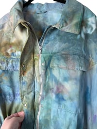 Image 6 of L 100% Cotton Twill Utility Jacket in Earthy Watercolor Ice Dye