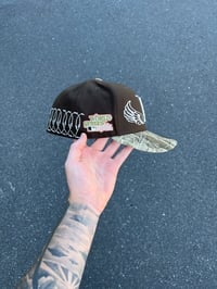 Image 3 of  REAL TREE BRIM MOCHA LOS ANGELES DODGERS CUSTOM FITTED CAP